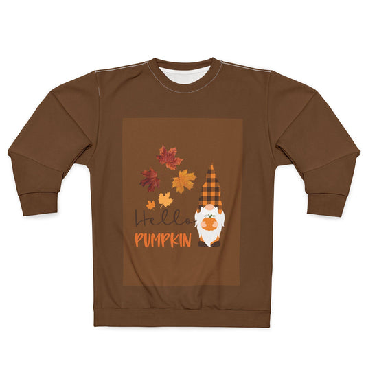 Autumn Gnome Sweatshirt: Pumpkin & Leaf Design - Cozy Fall Fashion