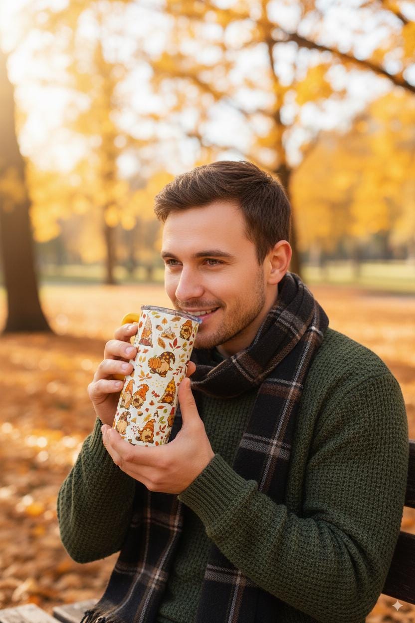 Fall Gnome Tumbler: 40oz Insulated Stainless Steel Travel Mug