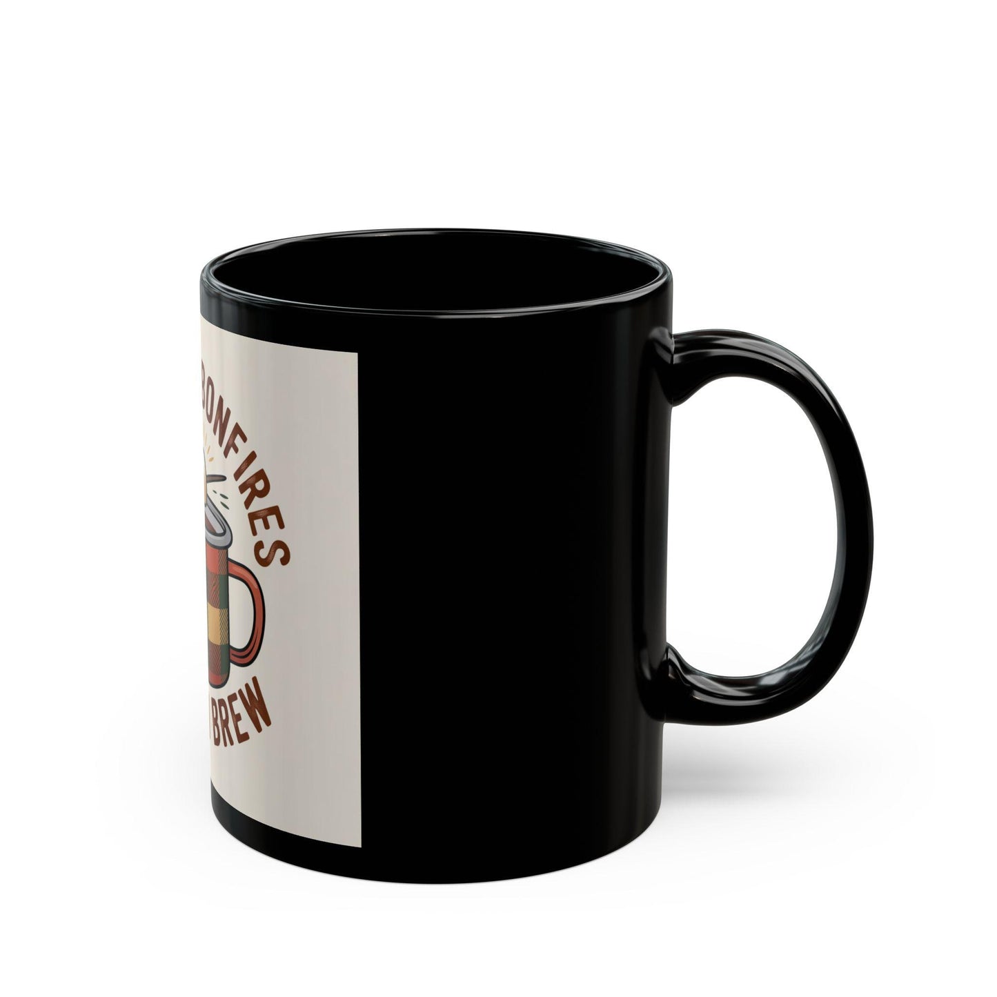 Cozy Fall Black Coffee Mug: Flannels, Bonfires & Fresh Brew