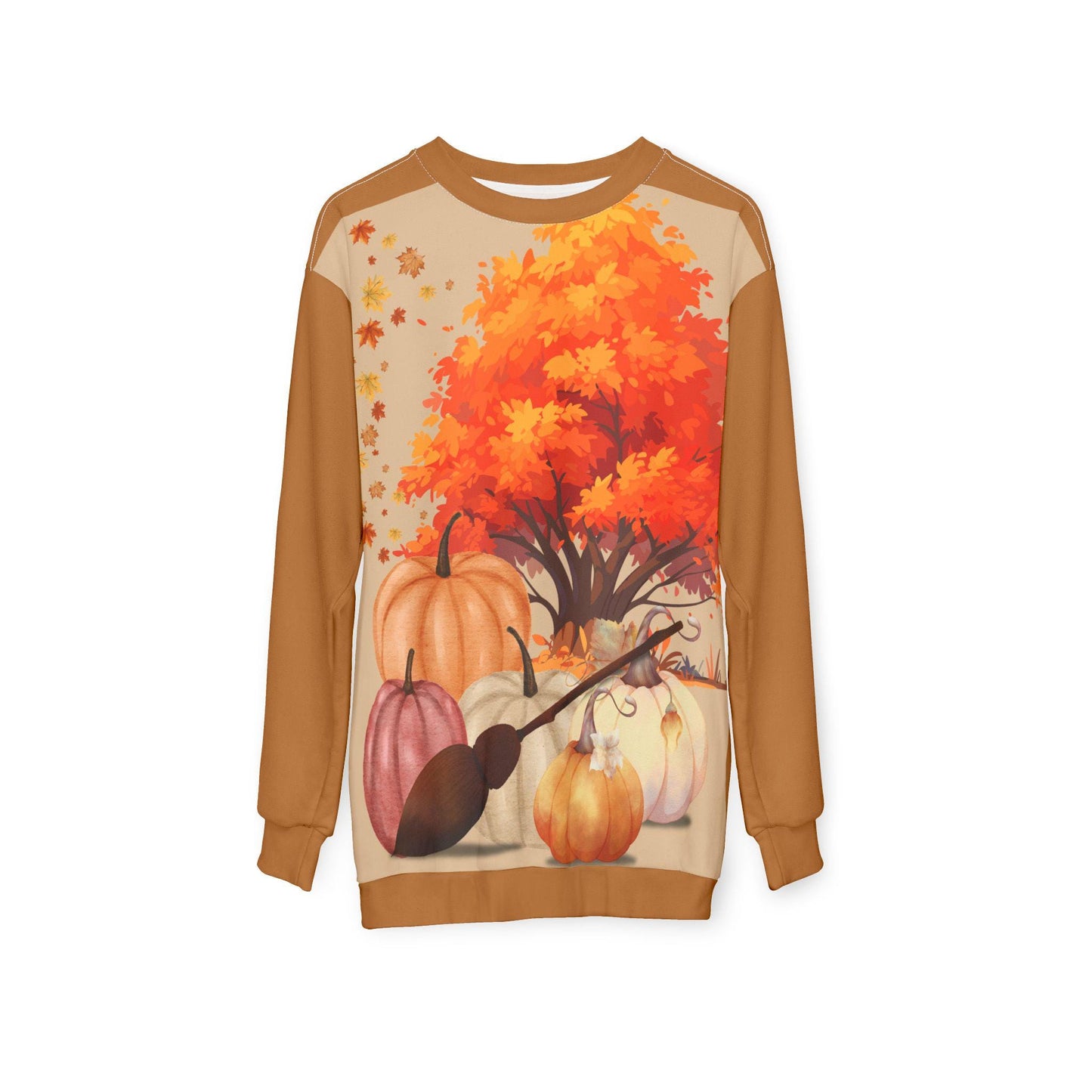 Fall Pumpkin Sweatshirt: Cozy Autumn Leaves Unisex Sweater
