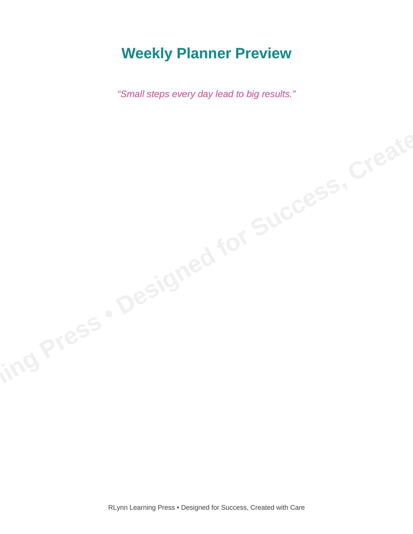 Daily Planner | Printable & Fillable PDF | Priorities • Schedule • Notes • Self-Care | RLynn Learning Press