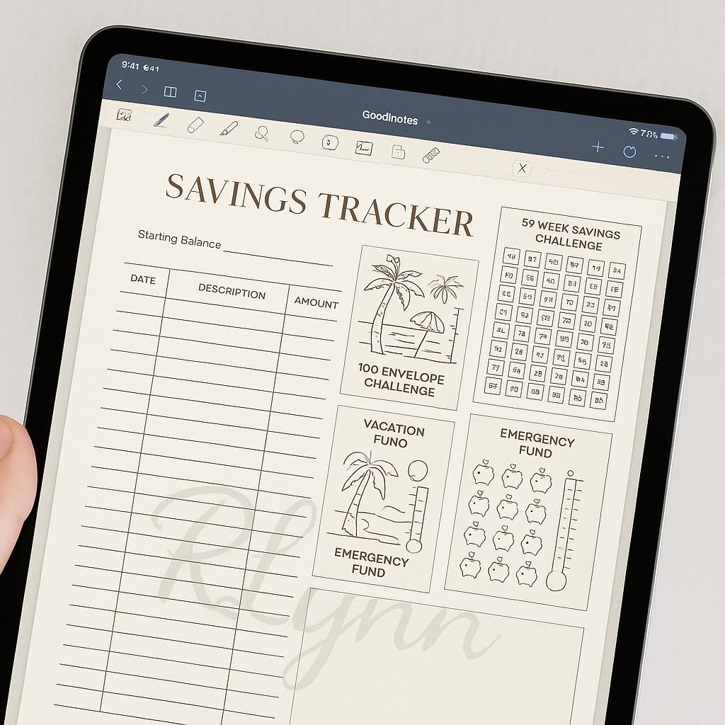 Studio License: Savings Binder System (Commercial Use) | Client Print Rights | Undated + Fillable + GoodNotes