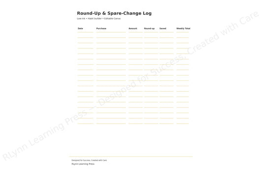 Round-Up & Spare-Change Log —