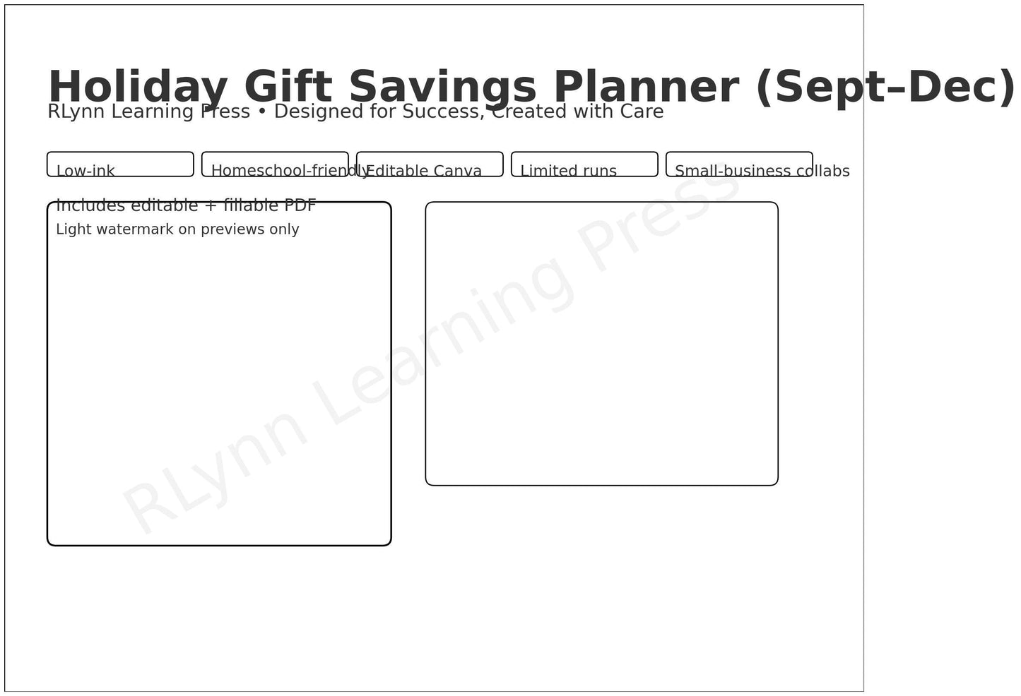 Holiday Gift Savings Planner (Sept–Dec) —