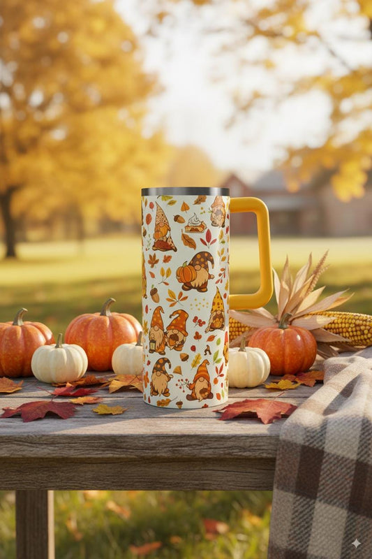 Fall Gnome Tumbler: 40oz Insulated Stainless Steel Travel Mug