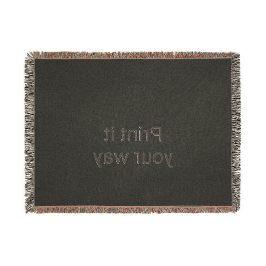 Woven Cotton Throw Blanket: Colorful Fringe, Photo or Art