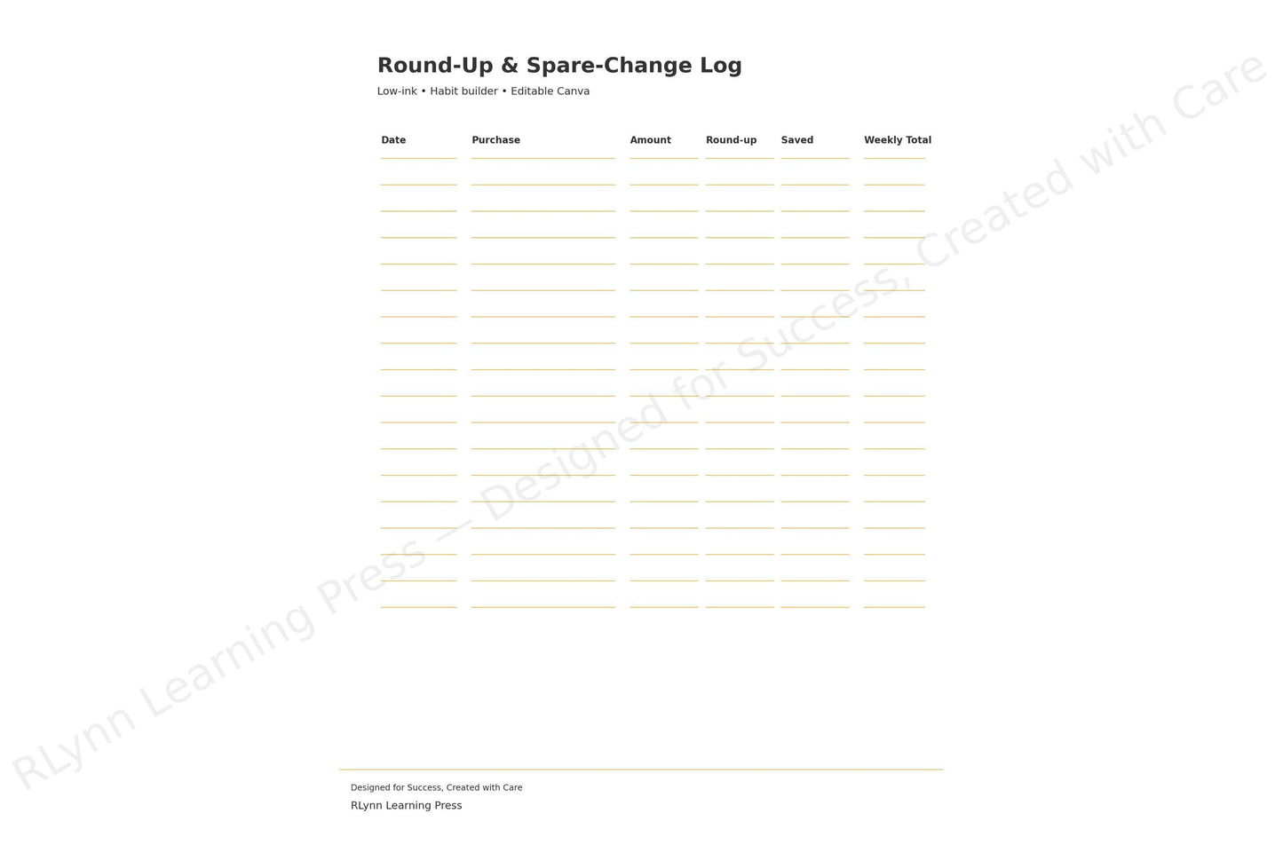 Round-Up & Spare-Change Log —