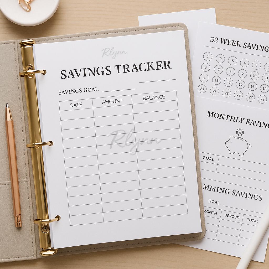 Savings Planner Bundle (Undated, Fillable) | Challenges + Furniture & Moving + Luxury Goal | GoodNotes Included