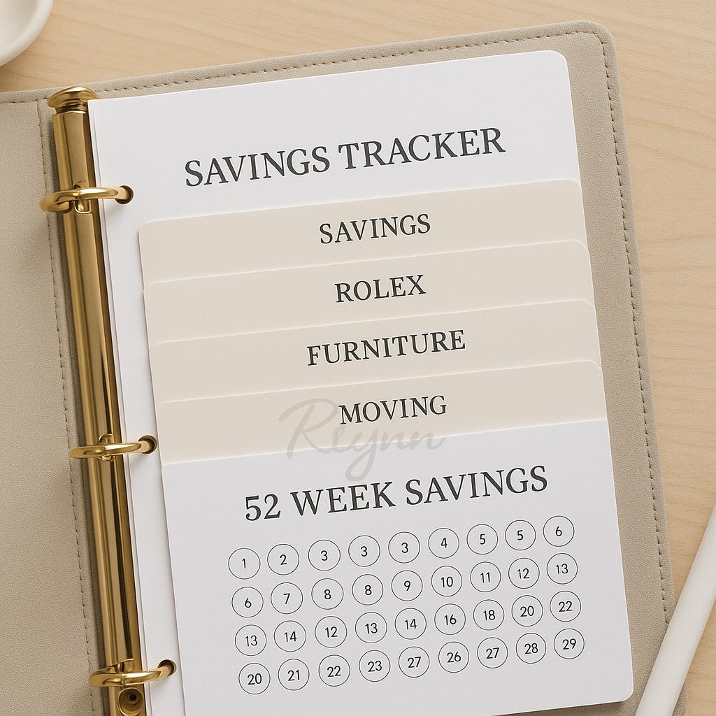 Savings Planner Bundle (Undated, Fillable) | Challenges + Furniture & Moving + Luxury Goal | GoodNotes Included