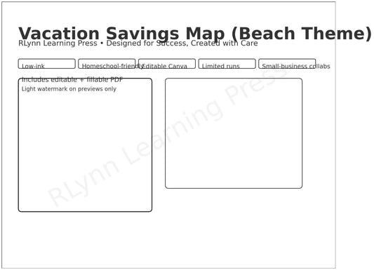 Vacation Savings Tracker — Beach Map —