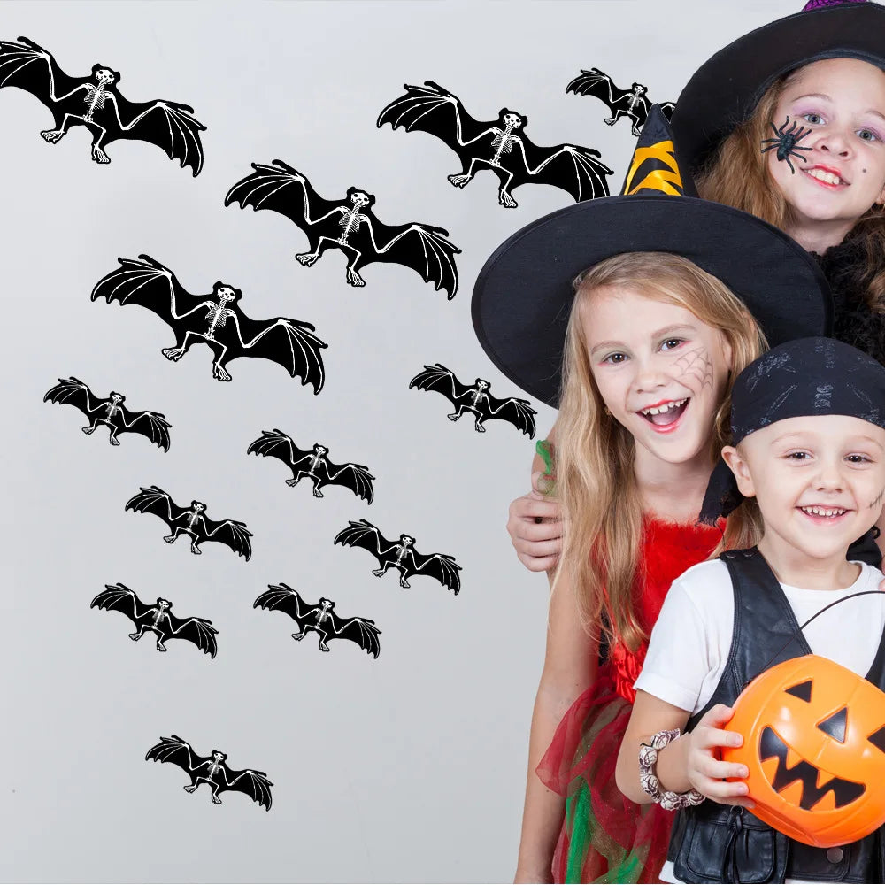 Glow-in-the-Dark Bat Stickers – Spooky 3D Wall Decor for Halloween!