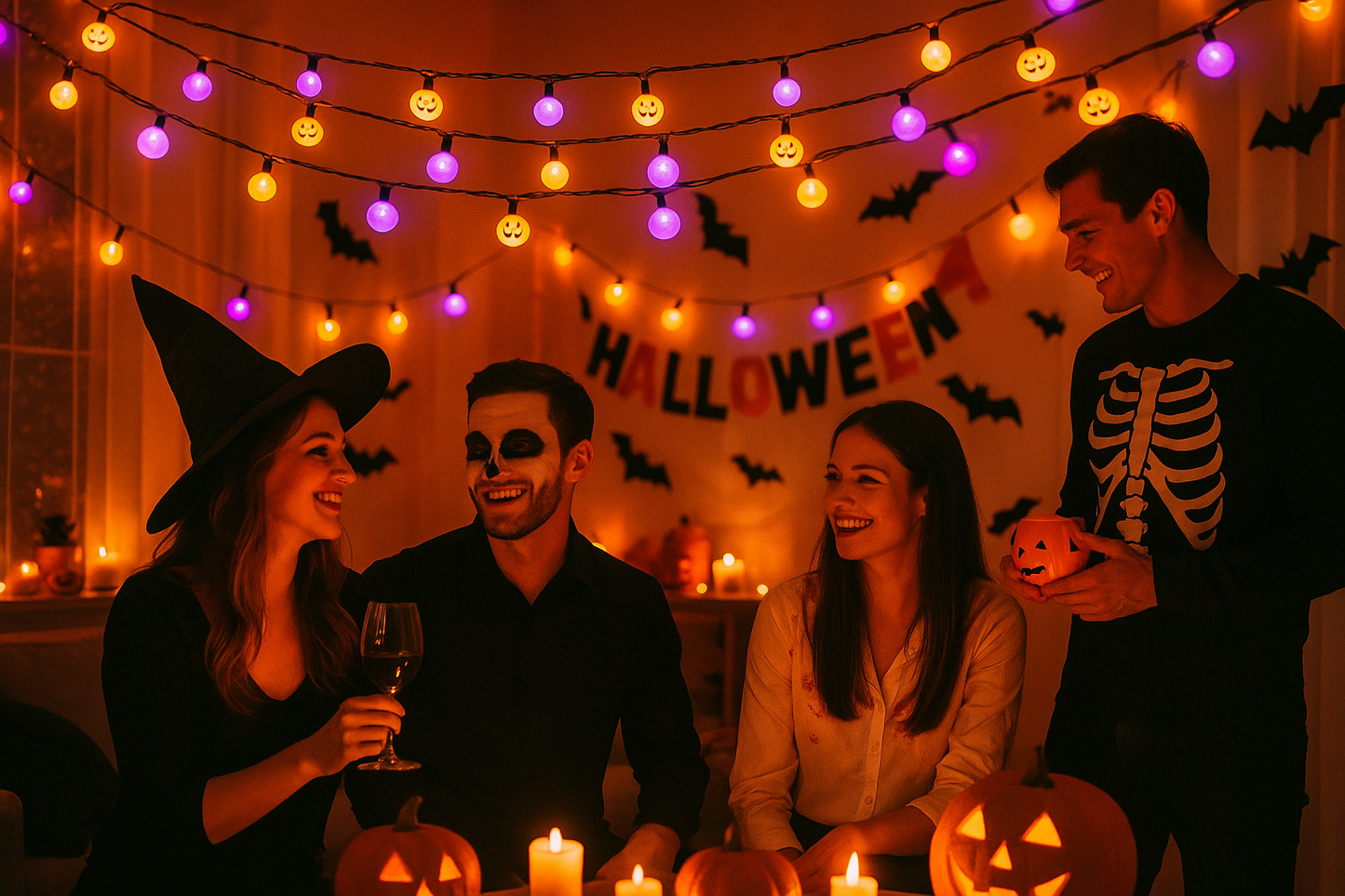 Spooky LED String Lights - 20ft Halloween Decoration