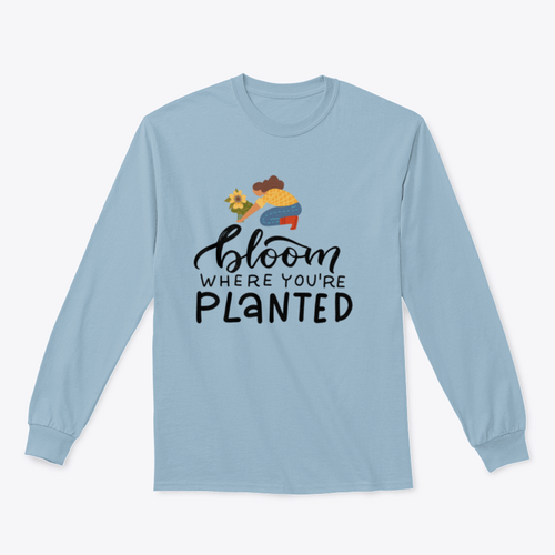 Bloom Where You Are Planted - Hand Drawn Quote Lettering for