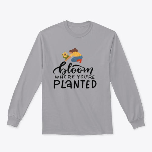 Bloom Where You Are Planted - Hand Drawn Quote Lettering for