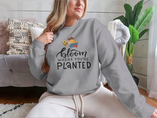 Bloom Where You Are Planted - Hand Drawn Quote Lettering for