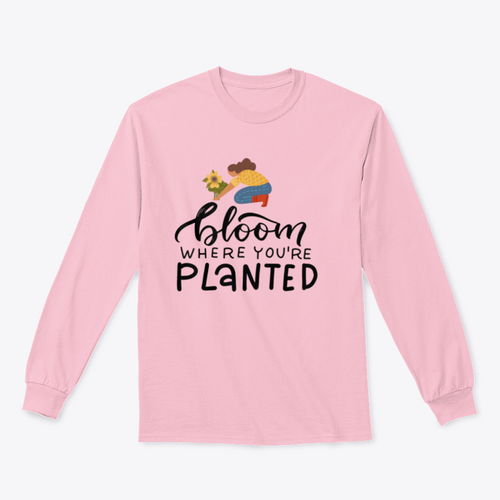 Bloom Where You Are Planted - Hand Drawn Quote Lettering for