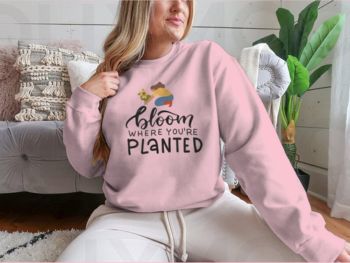 Bloom Where You Are Planted - Hand Drawn Quote Lettering for