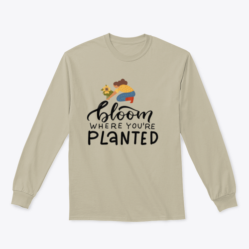 Bloom Where You Are Planted - Hand Drawn Quote Lettering for
