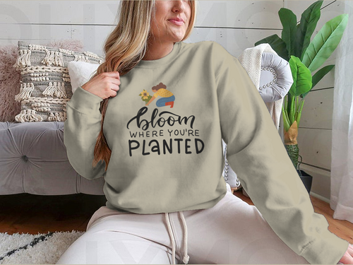 Bloom Where You Are Planted - Hand Drawn Quote Lettering for