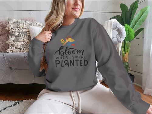 Bloom Where You Are Planted - Hand Drawn Quote Lettering for