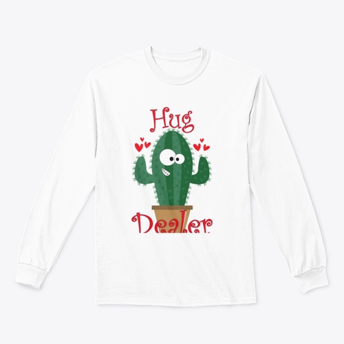 Hug Dealer Funny Smiley Cactus Design for Sweatshirt