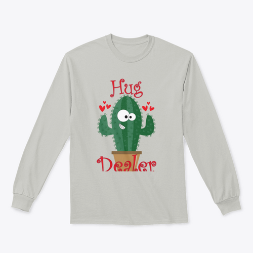 Hug Dealer Funny Smiley Cactus Design for Sweatshirt
