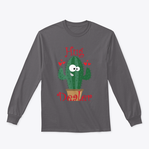 Hug Dealer Funny Smiley Cactus Design for Sweatshirt