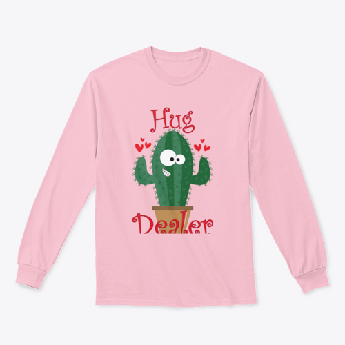 Hug Dealer Funny Smiley Cactus Design for Sweatshirt