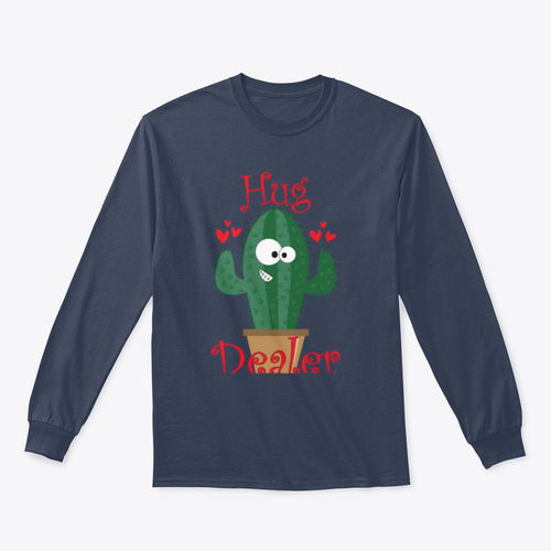 Hug Dealer Funny Smiley Cactus Design for Sweatshirt