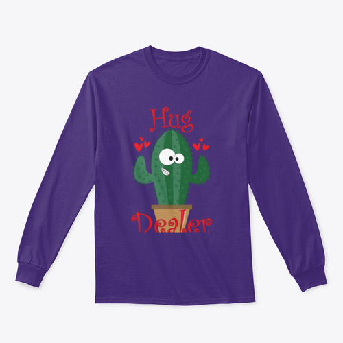 Hug Dealer Funny Smiley Cactus Design for Sweatshirt