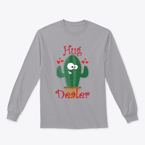 Hug Dealer Funny Smiley Cactus Design for Sweatshirt