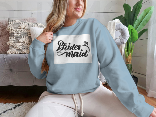 Bridesmaid With Wedding Ring Hand Lettering Design for Sweatshirt