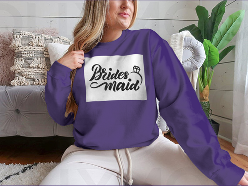 Bridesmaid With Wedding Ring Hand Lettering Design for Sweatshirt